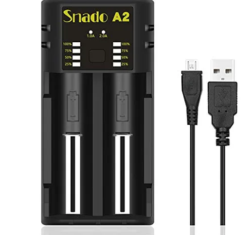 Snado Smart caricabatterie per batteria ricaricabile Ni-MH Ni-Cd a AA AAA C SC F6, 3.7 V L...