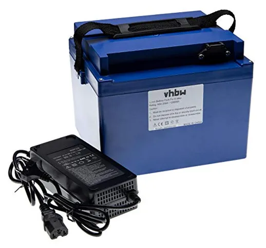 vhbw batteria di ricambio 20Ah 60V Li-Ion incl. caricabatterie compatibile con diverse sed...