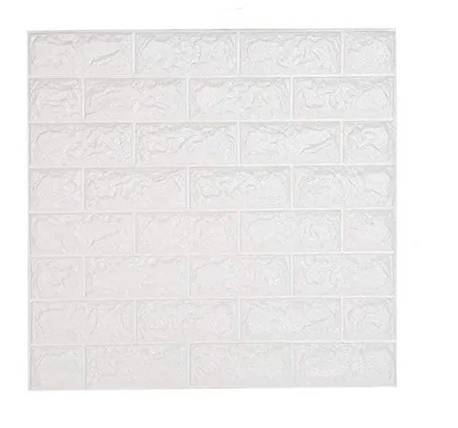 3D Carta da Parati Mattoni Bianco shkax Impermeabile Carta da Parati Autoadesiva Moderna M...
