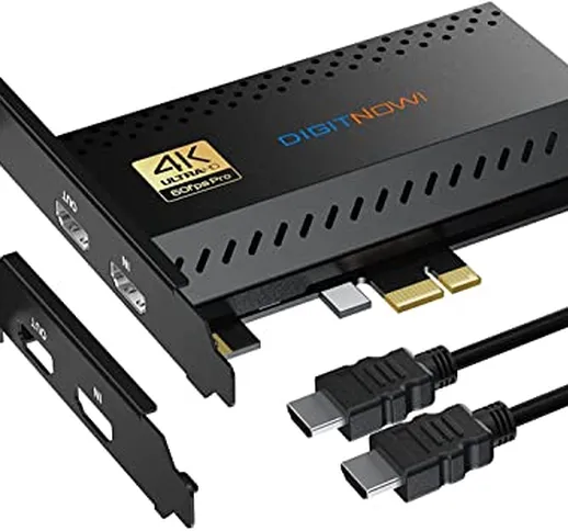 DIGITNOW!4K60 Pro Passthrough,Scheda di Acquisizione Video HDMI,PCIe Video Capture, Grabbe...