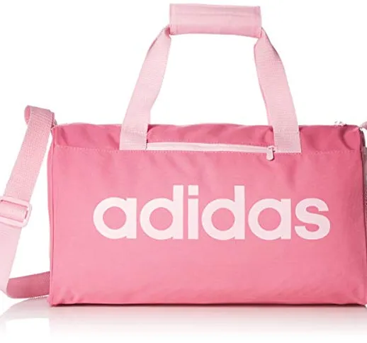 adidas Linear Core - Borsa a mano Unisex Adulto, Rosa (Solar Pink/True Pink), 15x20x37 cm...