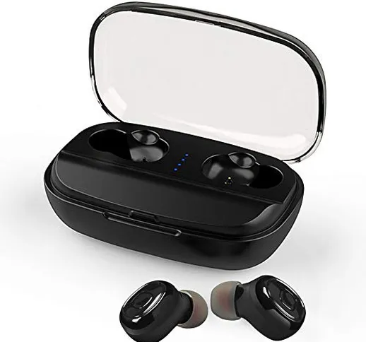 YZPUSI Cuffie Bluetooth 5.0 Auricolari Headphones, 3000mAh Custodia Powerbank Senza Fili W...