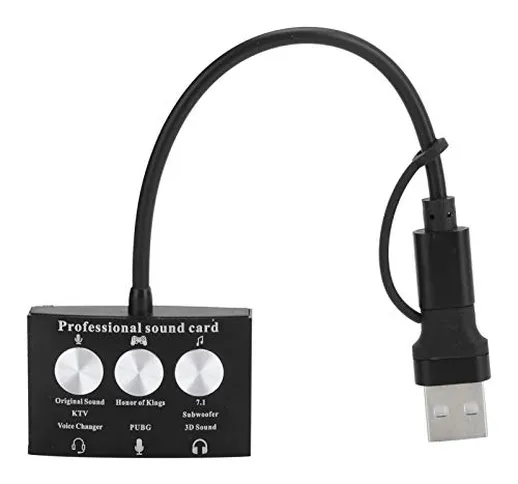 ASHATA Adattatore Audio USB, Scheda Audio di Tipo C 2 in 1 multieffetto Stereo da USB ad A...