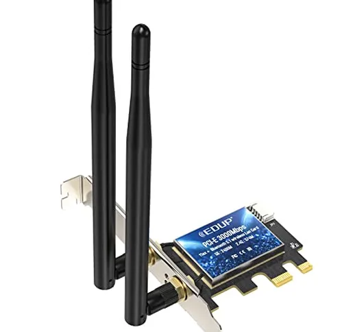 EDUP Adattatore WiFi AX 3000 Mbps AX200 Dual Band 5 GHz / 2,4 GHz PCI-E Wireless Scheda di...