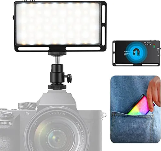Luce LED RGB, Moman ML1 Faretto Macchina Fotografica 360°Colore, Faro Reflex per Video Por...