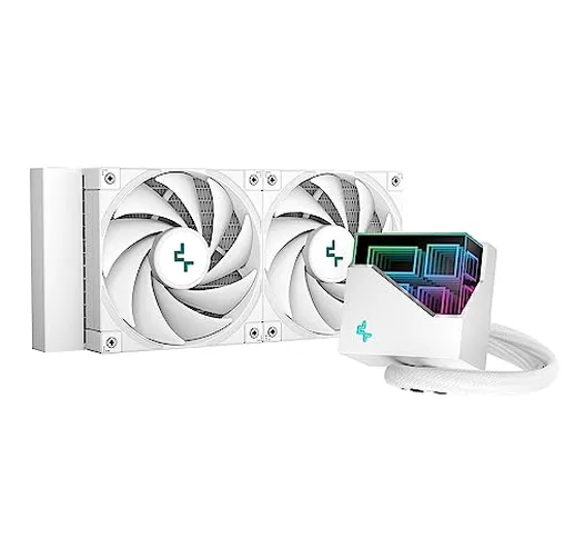 DeepCool LT520 Bianco, Raffreddatore per CPU a Liquido AIO Premiumi, Radiatore da 240 mm,...