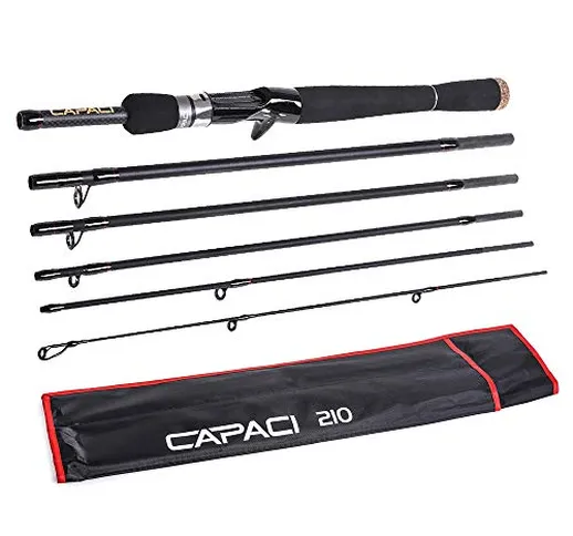 Lixada Canna da Pesca 2.1m / 2.4m con 6 Sezioni Attrezzatura da Pesca Leggera Portatile in...