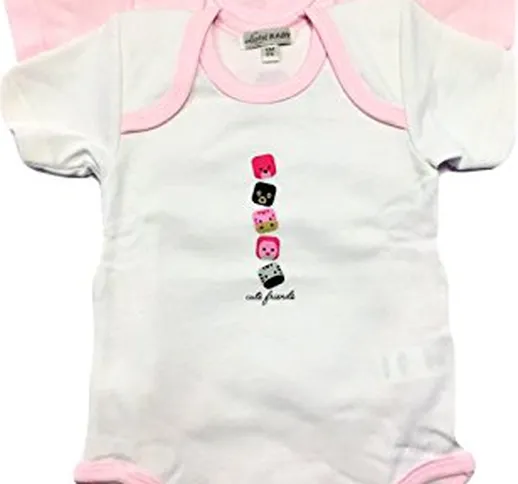 CONFEZIONE DA 3 BODY NEONATA MEZZA MANICA "LIABEL BABY" IN COTONE FELPATO - Assortimento i...