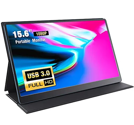Monitor portatile–15,6 pollici 1080P FHD USB 3.0 Schermo Portatile IPS monitor Esterno, Po...