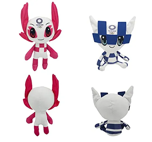 2 Pz 28 Cm Anime Peluche Miraitowa Someity Bambole 2020 Tokyo Olympic Mascotte Morbido Pel...