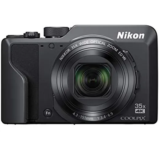 Nikon Coolpix A1000 Fotocamera Digitale Compatta, 16 Megapixel, Zoom 35X, 4K Smirino Elett...