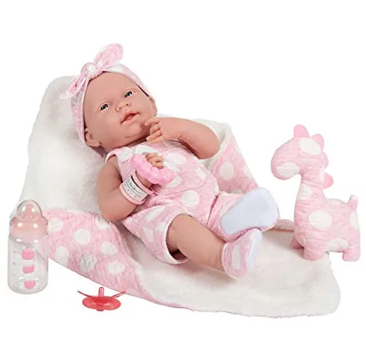 JC TOYS - La Newborn - Bambola per bambini, colore: rosa con bianco (18063)