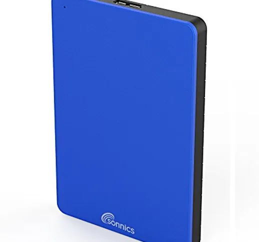 Sonnics 250GB Blu hard disk esterno portatile USB 3.0 Super velocità di trasferimento per...