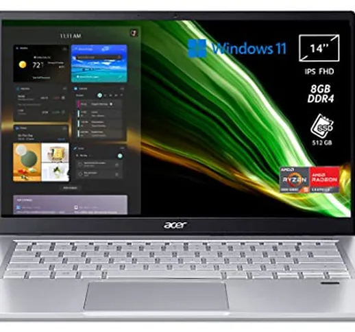 Acer Swift 3 SF314-43-R7ZF Pc Portatile, Notebook con Processore AMD Ryzen 5 5500U, RAM 8...