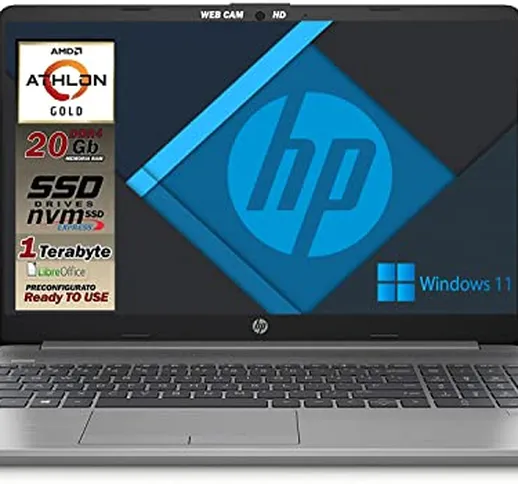 HP 255 G9 Silver Notebook Portatile, SSD M2 NVME 1TB, Display FullHD 15.6", Amd A9 Gold 31...