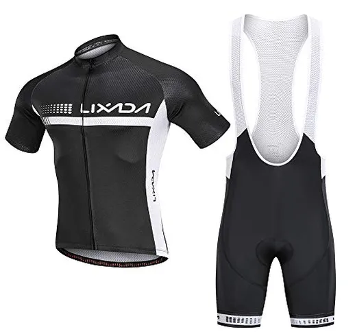 Lixada Abbigliamento da Ciclismo da Uomo  Traspirante Anti Scivolo Manica Corta Maglia da...