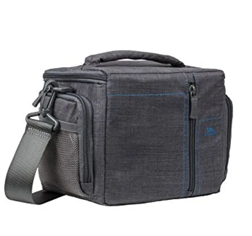 RivaCase 7502 SLR Canvas Case, Borsa in Tela per Fotocamere Reflex, Grigio