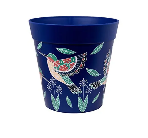 Hum Flowerpots, 22cm, Vari Modelli, Colori e Dimensioni, Vaso per Piante in Plastica per I...