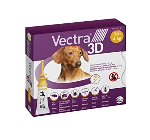 Vectra Vectra 3D Spot-on Soluzione 3 Pipette 0,8 Ml Cani da 1,5 a 4 Kg - Tripla Azione