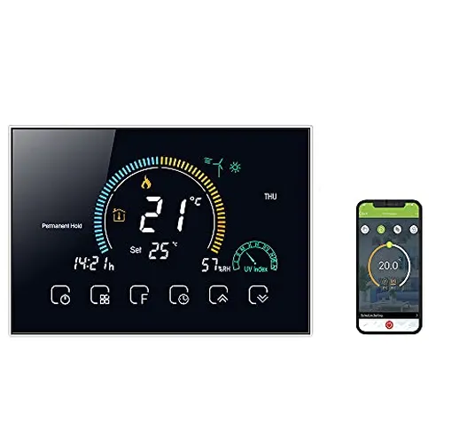 SOUSLOW Termostato WiFi per Caldaia a Gas Controllo APP Vocale LCD Visualizzazione Dell'um...