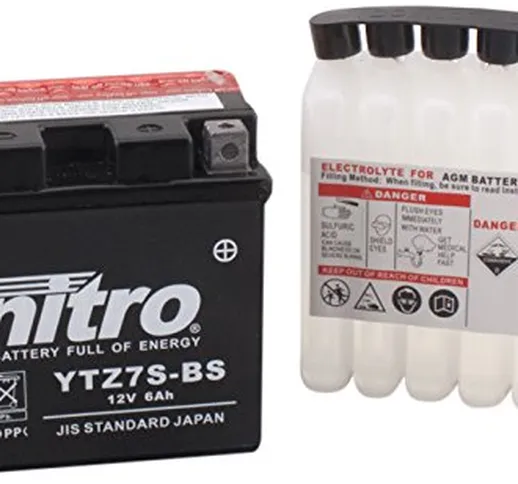 NITRO YTZ7S-BS-Batteria Moto-N-AGM aperto con acido