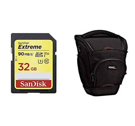 SanDisk Extreme Scheda di Memoria, SDHC da 32 GB, fino a 90 MB/sec, Classe 10, U3, V30 & A...