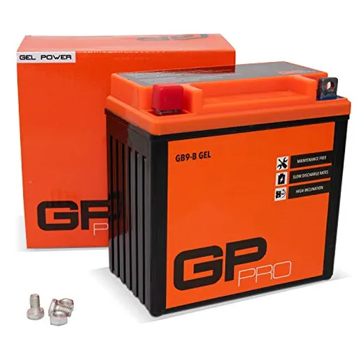 GP-PRO GB9-B 12V 9Ah GEL Batteria di avviamento (simile a YB9-B / 50914) (Esente da manute...