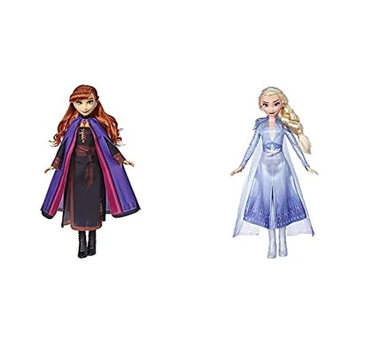 Hasbro Frozen Hasbro Disney Elsa Fashion Bambola Con Capelli Lunghi E Abito Blu, Ispirata...