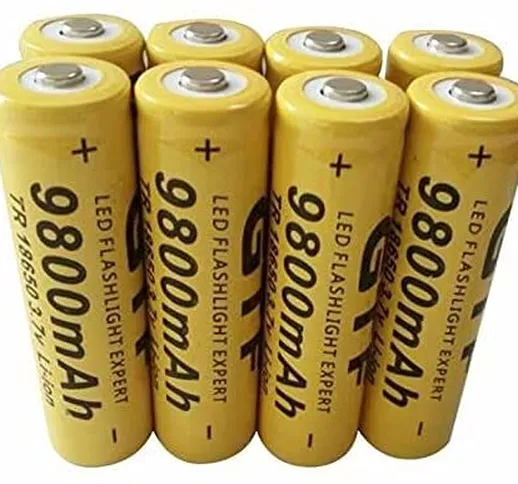 18650 Batterie Ricaricabili 9800 mAh 3,7 V 18650 Li-Ion Batteria, Batterie al Litio ad Alt...