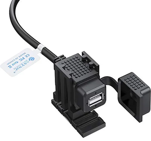 eSynic USB Caricabatterie da Moto per Cellulare USB Caricatore 2.1 A 12V/24V Presa Adattat...