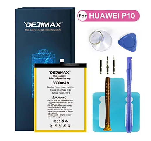 DEJIMAX Alta capacità 3300mAh Batteria per Huawei P10/Honor9, 3300mAh Batteria di ricambio...