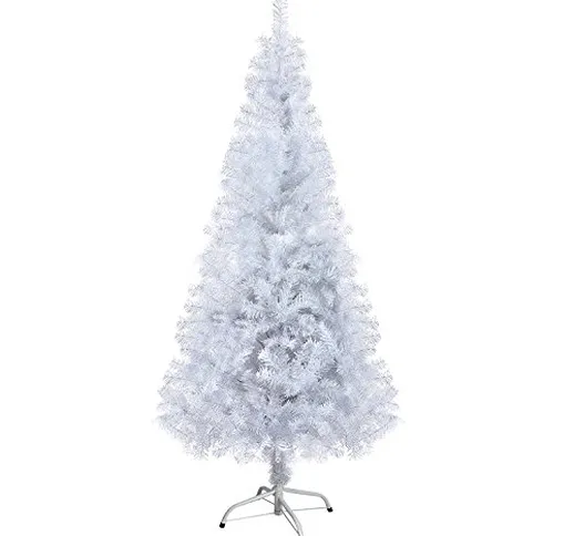Gotoll Albero di Natale Artificiale Bianco 210 cm,700 Rami,PVC Ago di Pino Effetto Realist...