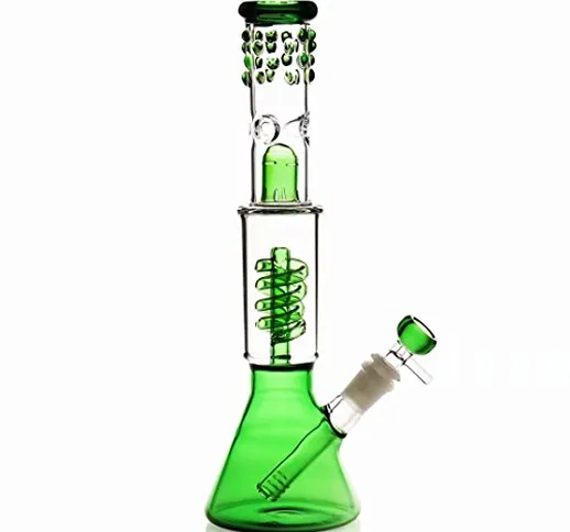 Bong in vetro, bong tubo acqua Bongs per smoking bong Bowl 14.5 mm altezza 32 cm 520 g ric...