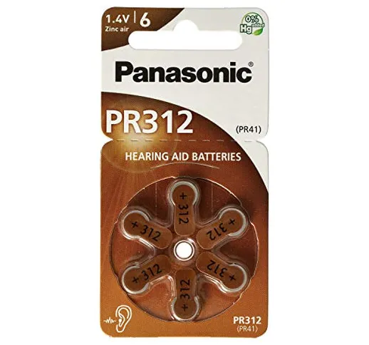 Panasonic - Batterie per apparecchi acustici tipo 312, confezione da 30