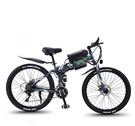 AISHFP Mountain Bike elettrica Pieghevole per Adulti, Bici da Neve 350W, Batteria Rimovibi...