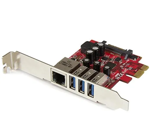 StarTech.com Scheda Espansione PCI Express USB 3.0 a 3 Porte con Uasp e Staffa a Basso Pro...