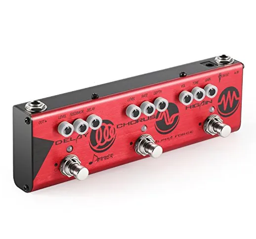 Donner 3 in 1 Multifunzionale Effetto a Pedale Alpha Force 3 Effetti Delay Chorus High Gai...