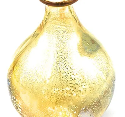 Bottiglia Collezione Vetro di Murano Murrina Foglia Oro Made in Italy