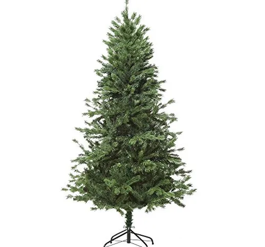 homcom 180cm Albero di Natale, Pino Artificiale Decorazione Natalizia con Rami 696, Base P...