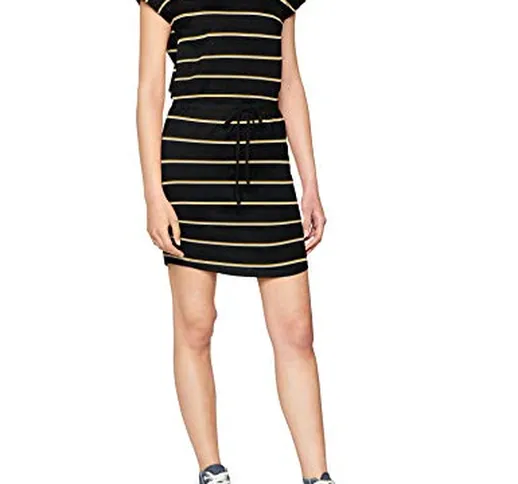 Only Onlmay S/S Dress Noos, Vestito Donna, Mehrfarbig (Black Stripes: Double Yolk Yellow/C...