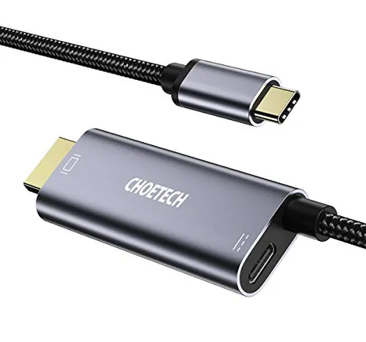 CHOETECH USB C HDMI Cavo con 60W Power Delivery Port, 4K@60Hz Cavo HDMI USB C (Thunderbolt...