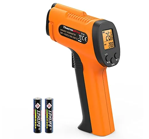 ThermoPro TP30 Termometro a infrarossi Pistola temperatura laser digitale senza contatto,...