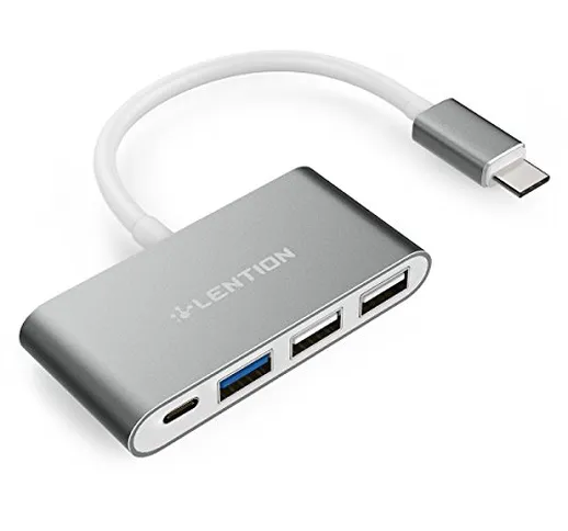 lention Hub USB-C 4 in 1 con Porte Type C, USB 3.0, USB 2.0 Mac Air 2018, 2019, MacBook PR...