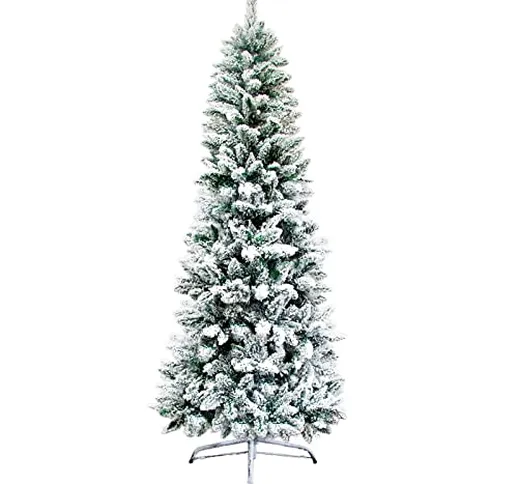 OZAVO Albero di Natale artificiale, 150 x 180 x 210 cm, colore: verde/bianco, ignifugo e c...