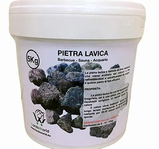 LordsWorld - Pietra Lavica - 5Kg Pietra Lavica per Barbecue, Sauna E Decorazione Acquario...