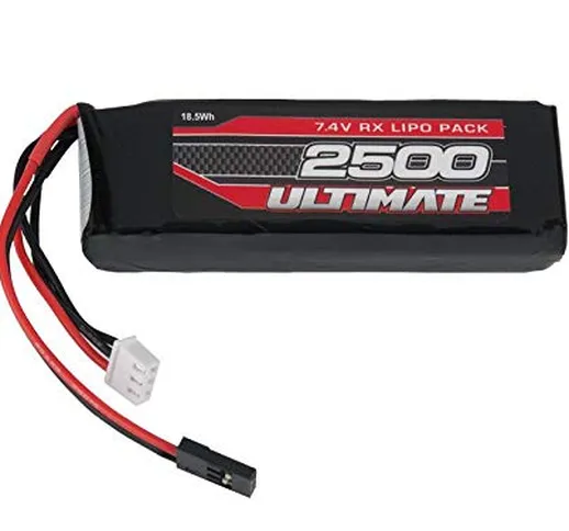 Ultimate RC LiPo Batteria 7,4 V 2S 2500 mAh Ricevitore JR spina Hump