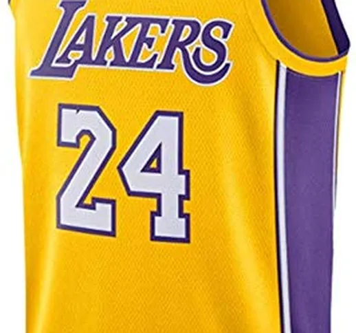 June Bart Canotta NBA,Donne Jersey Uomo - NBA Lakers 24# Kobe Bryant Maglie Traspirante Ri...