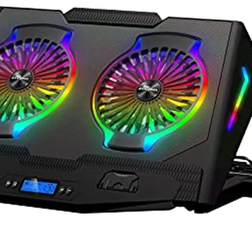 ICE COOREL Base di Raffreddamento PC Portatile, ventole per pc Portatile con Illuminazione...