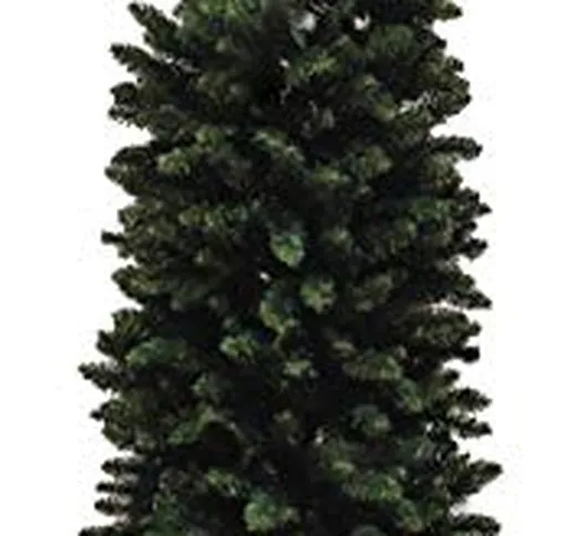 eacommerce Albero di Natale Slim Folto Verde Rami in PVC con Apertura ad Ombrello Salvaspa...