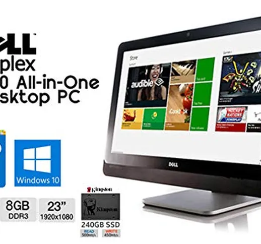 Pc DELL 23 pouces All in one Optiplex 9010 I7-3770s 8 gb Ram Ssd 240 Gb - HD Grafics 4000...